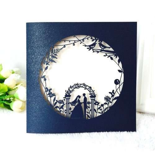 Dark Blue Invitation Card Valentine's Day Greeting Card Wedding Card Invitation